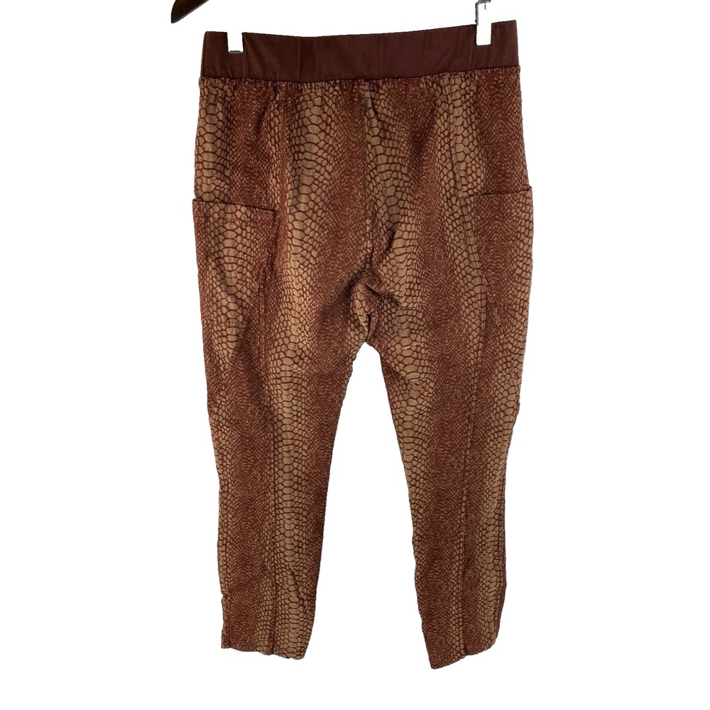XCVI Womens M Snake Skin Printed Textured Pull On Pants Brown Art to Wear - Picture 4 of 9